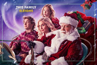 the promotional poster for The Santa Clauses with Tim Allen in a sleigh