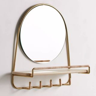 Ella Mirror Multi-Hook Wall Shelf