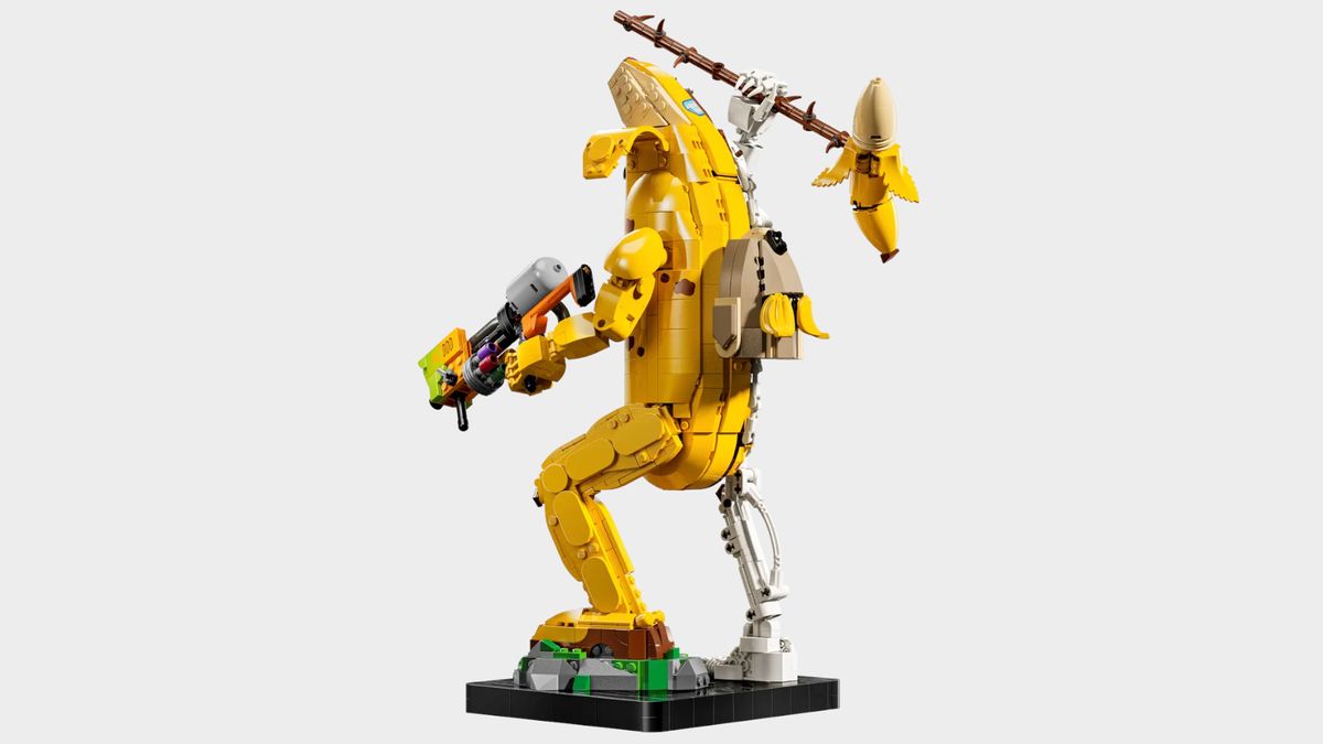 Lego Peely Bone set on a plain background
