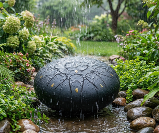 Rain drum in garden