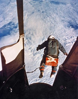 Col. Joseph Kittinger Jr. starting his descent on Aug. 16, 1960.