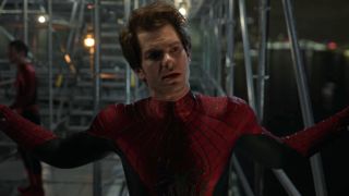 Andrew Garfield as his version of Spider-Man in Spider-Man: No Way Home