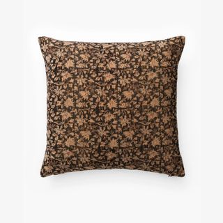 brown floral cushion