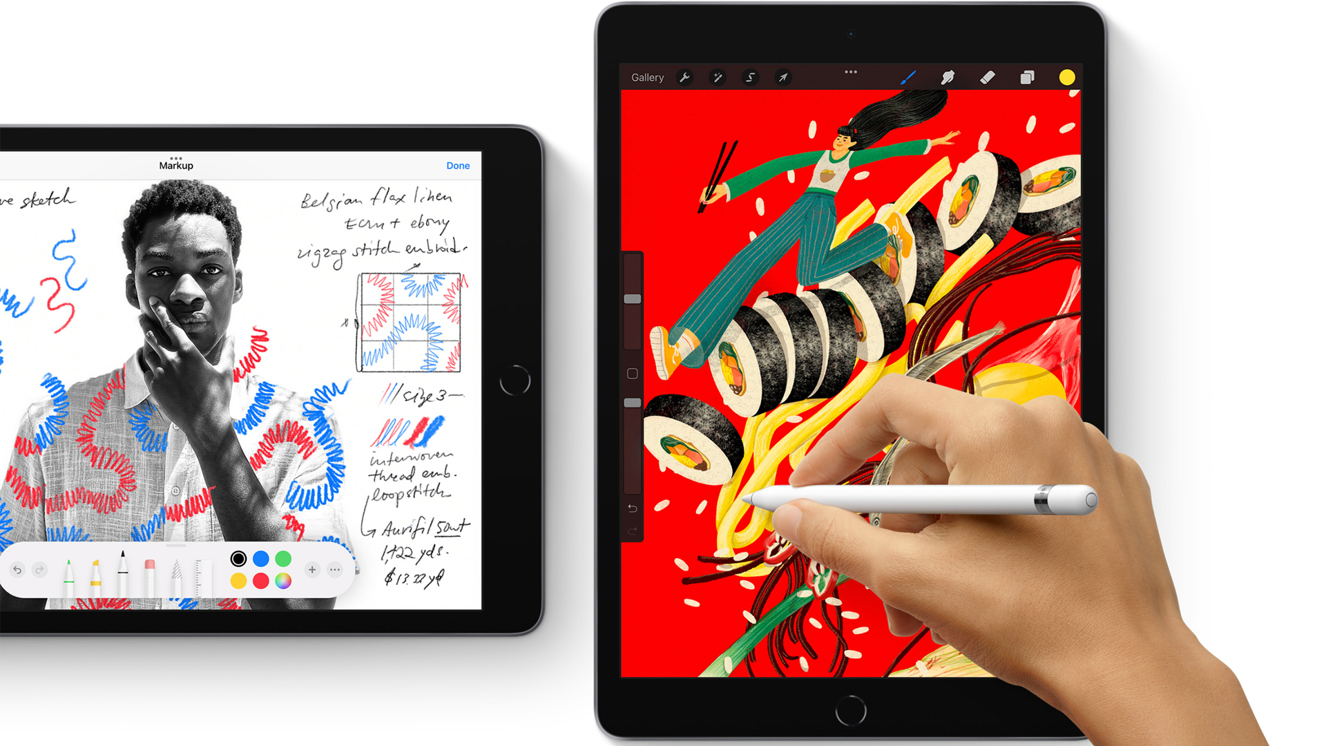 Рисунок Apple Pencil первого поколения на iPad