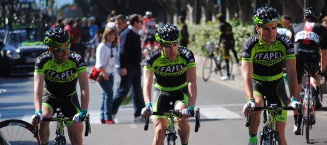 Three Efapel riders, with Ricardo Mestre (ex Euskaltel) on the left.
