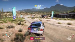 Forza Horizon 5 Drift Zones drifting on sand dirt track