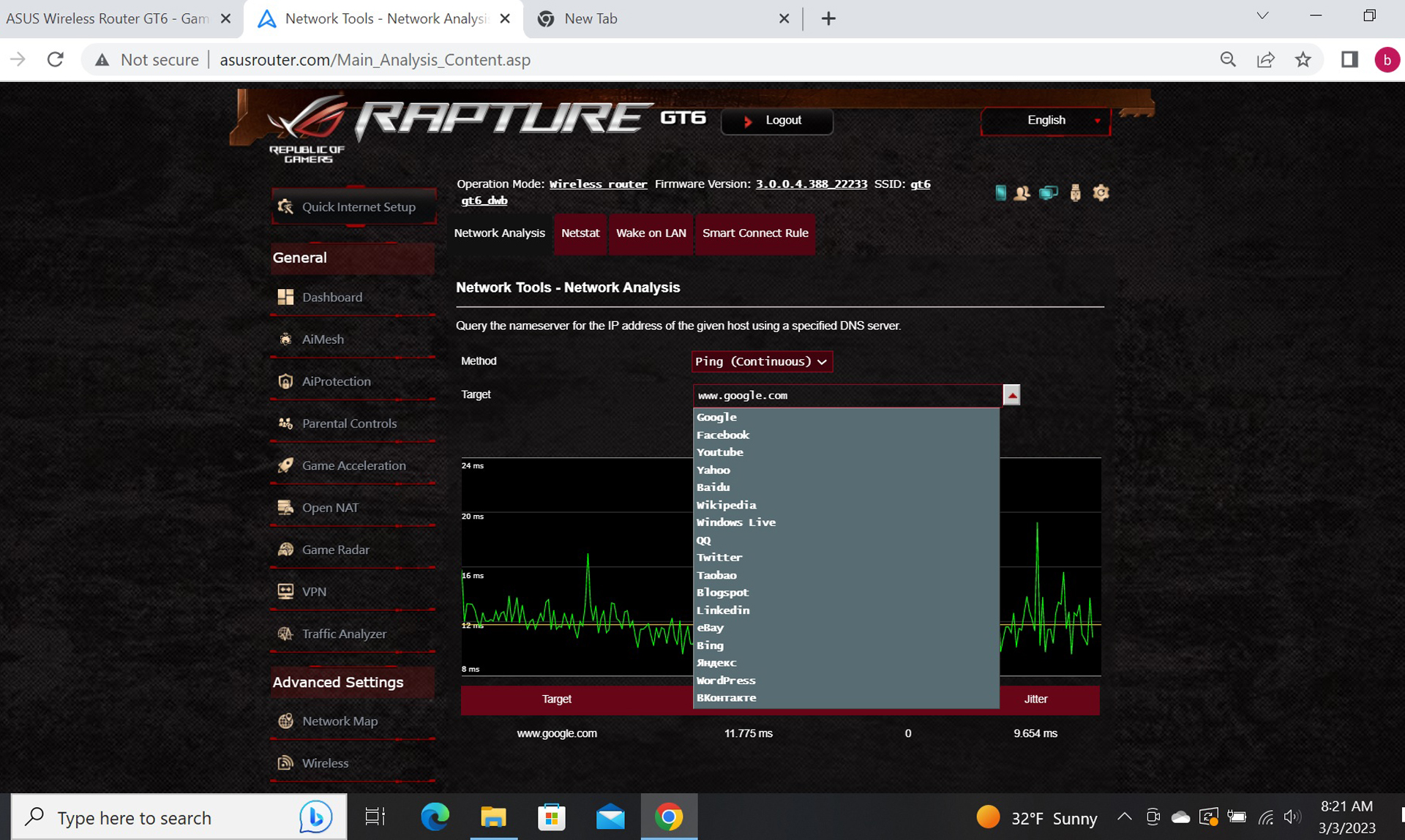 Asus ROG Rapture GT6 app captura de pantalla