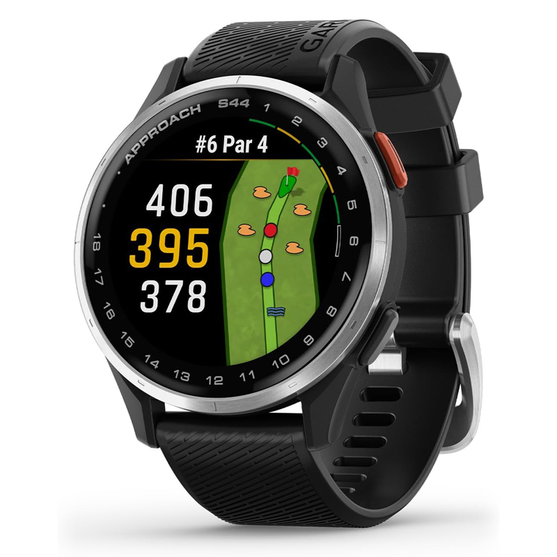 The Garmin Approach S44 Golf Watch on a white background