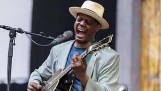 Eric Bibb performs during the 2025 New Orleans Jazz & Heritage Festival at Fair Grounds Race Course on May 02, 2025 in New Orleans, Louisiana