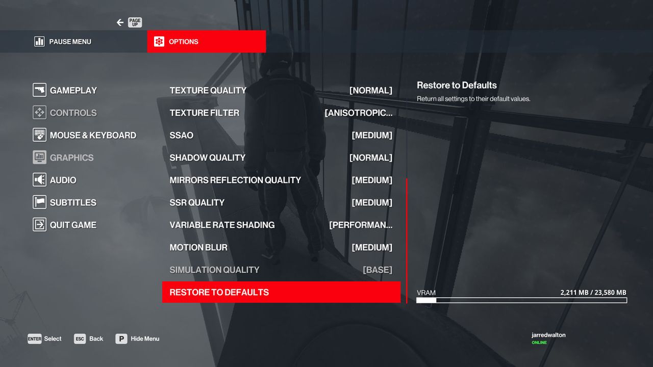Hitman 3 settings