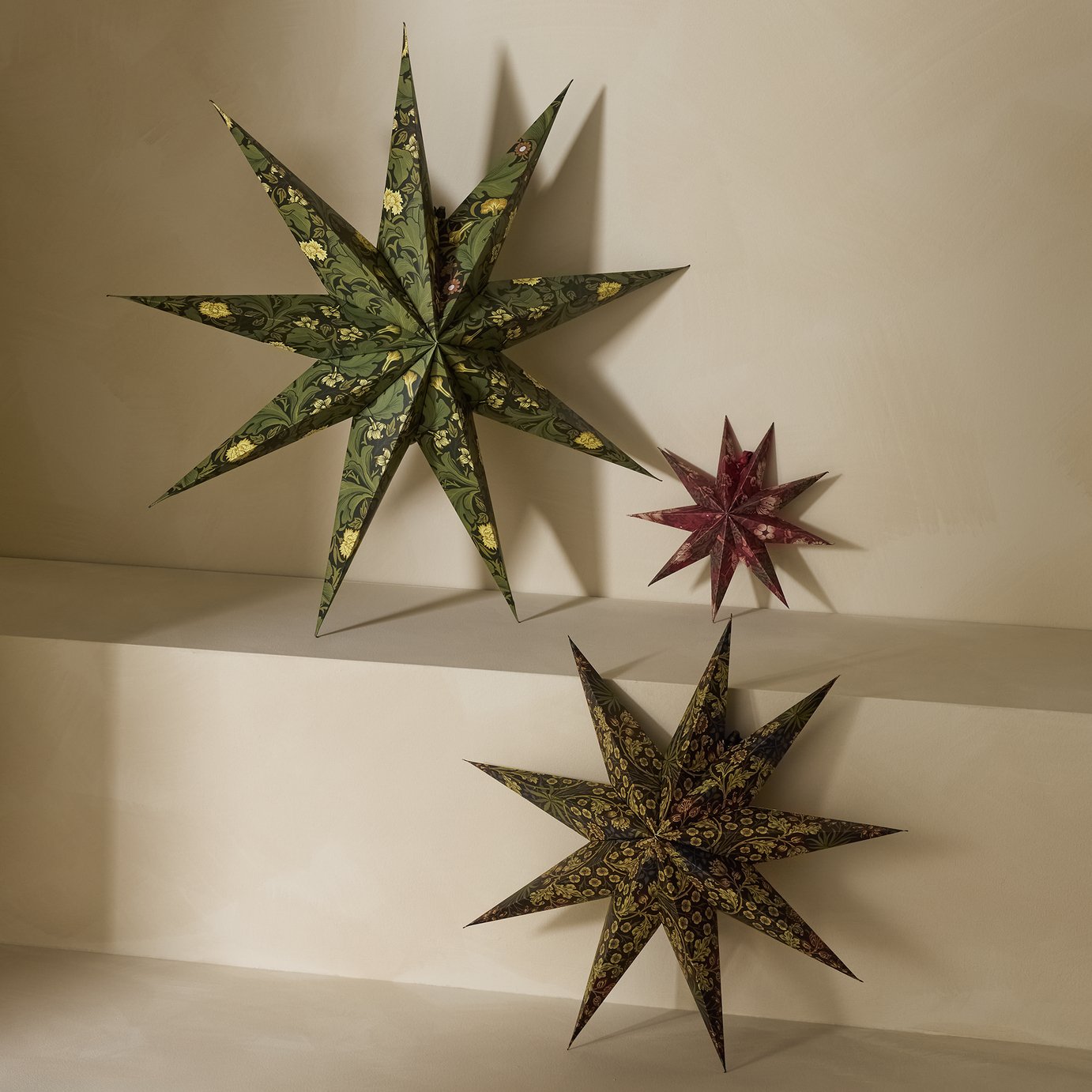 Habitat X Morris &amp;amp; Co. Small Paper Star Christmas Hanging Ornament - Pack of 3