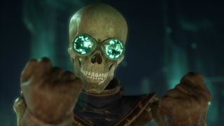 Dragon Age The Veilguard screenshot showcasing the skeleton Manfred