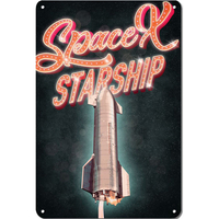 SpaceX Starship Metal Poster Now $10.99 on Amazon.