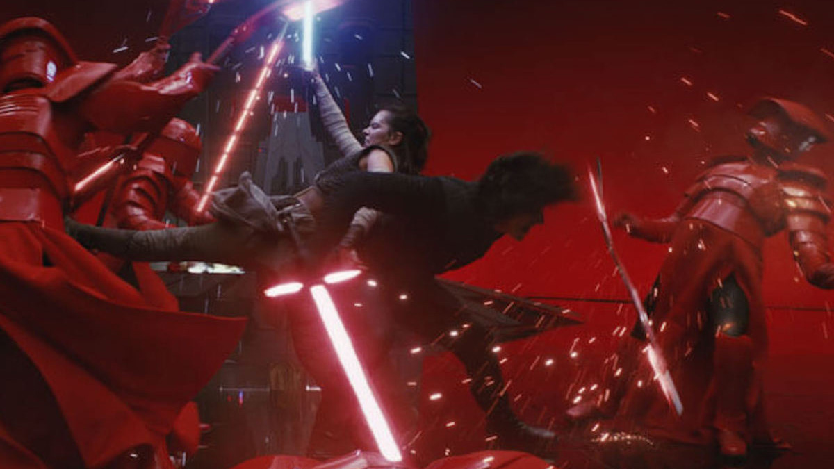The throne room fight from Star Wars: The Last Jedi