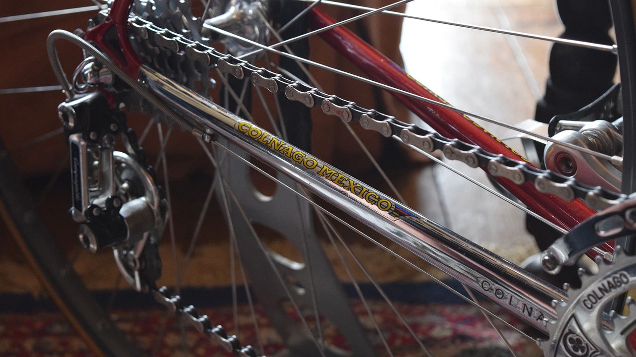 Chrome plating protects the driveside chain stay