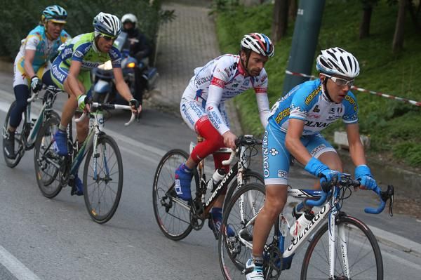 The breakaway led by Domenico Pozzovivo (Colnago CSF Inox)