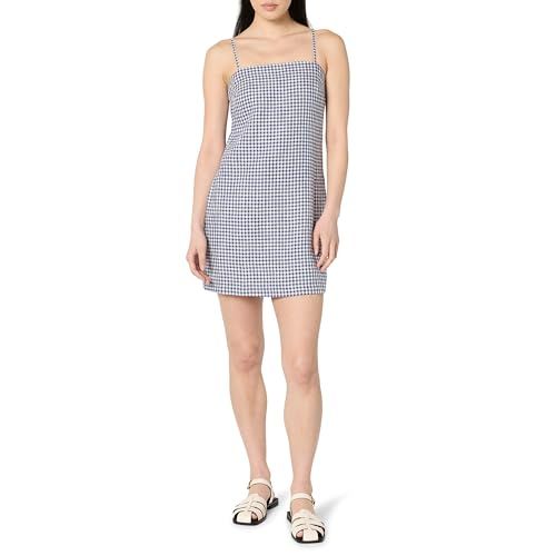 The Drop Seville Linen Mini Shift Dress, Skipper Blue Gingham, Xl