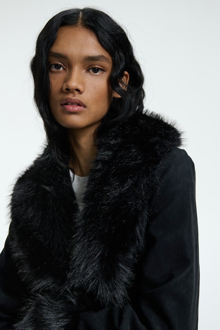 Fluffy-Trimmed Jacket