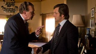 FRANK LANGELLA as Richard Nixon and MICHAEL SHEEN as David Frost in Frost/Nixon