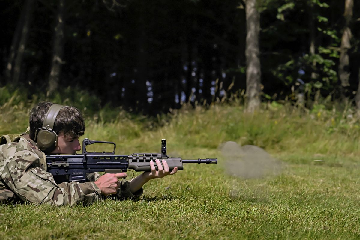 Bullet being fired from gun