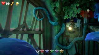 Luigi finds the blue gem in the Garden Suites