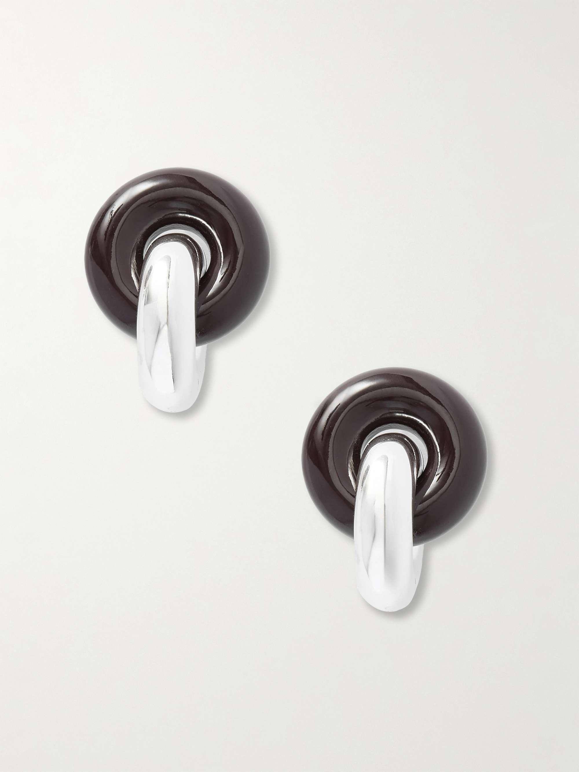 Cumulus Silver, Wood and Lacquer Earrings