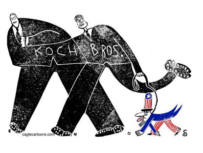 Political cartoon Koch brothers