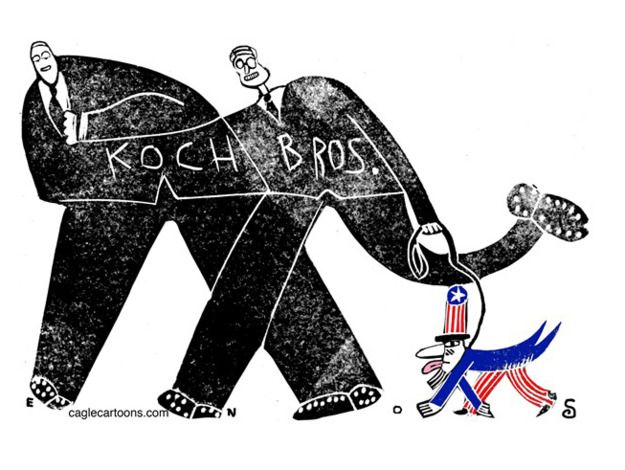 Political cartoon Koch brothers