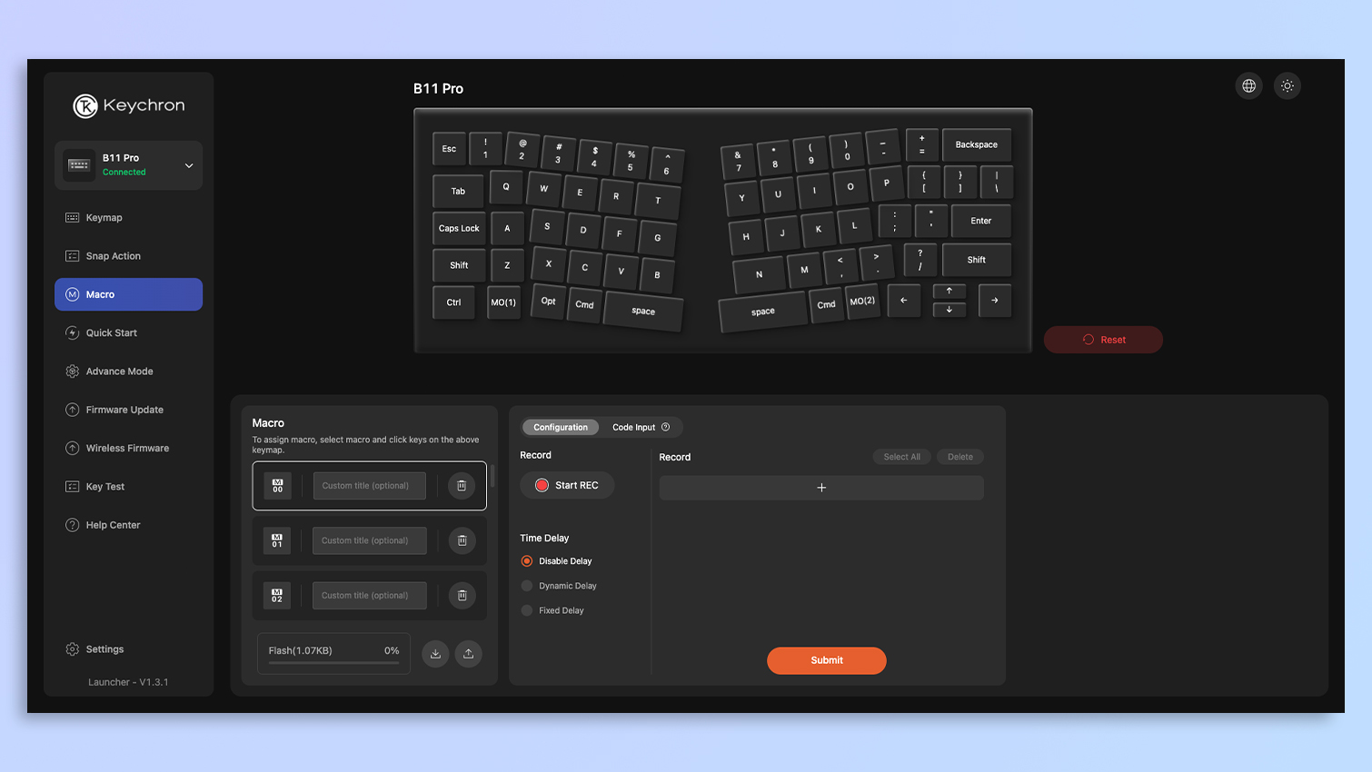 برنامه مبتنی بر وب Keychron Launcher
