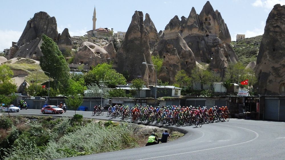115 cyclists compete in the Nevsehir lap of the 52nd Presidential Cycling Tour of Turkey