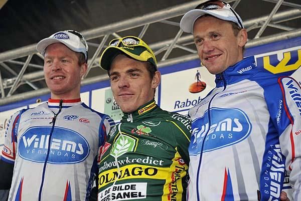 Podium finishers Stefan Van Dijk (second), Denis Flahaut (first) and James Vanlandschoot (third)