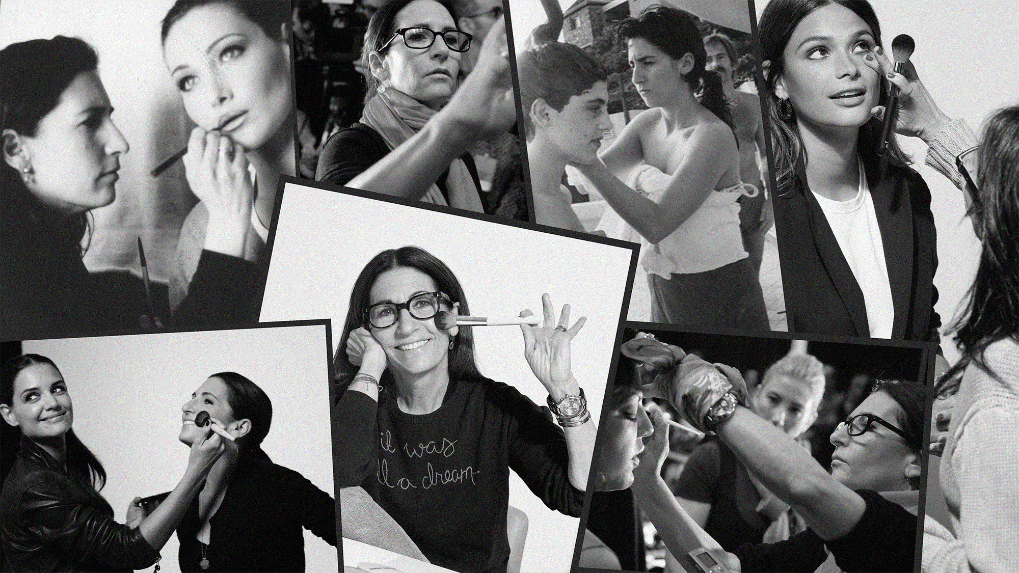 Vintage images of Bobbi Brown on shoots and with models