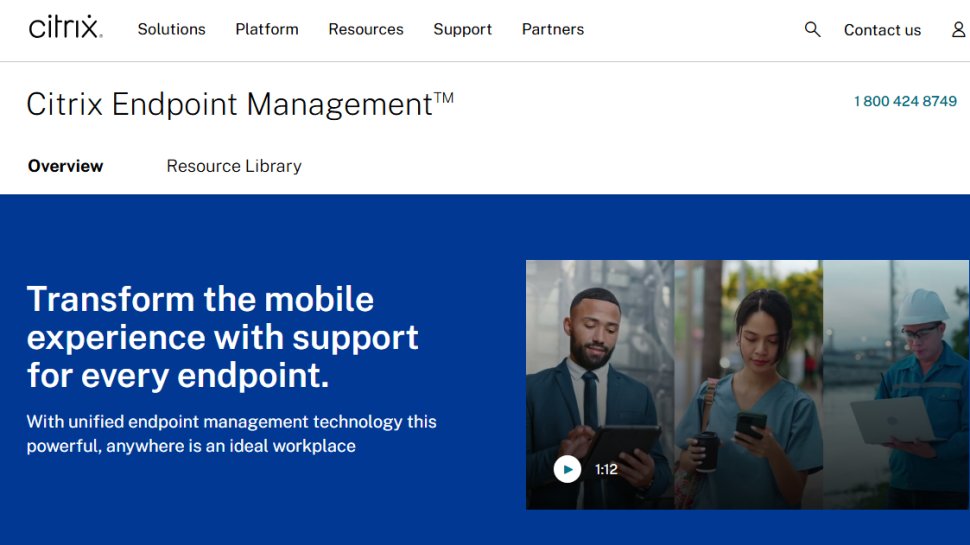Website screenshot of Citrix (July, 2025)