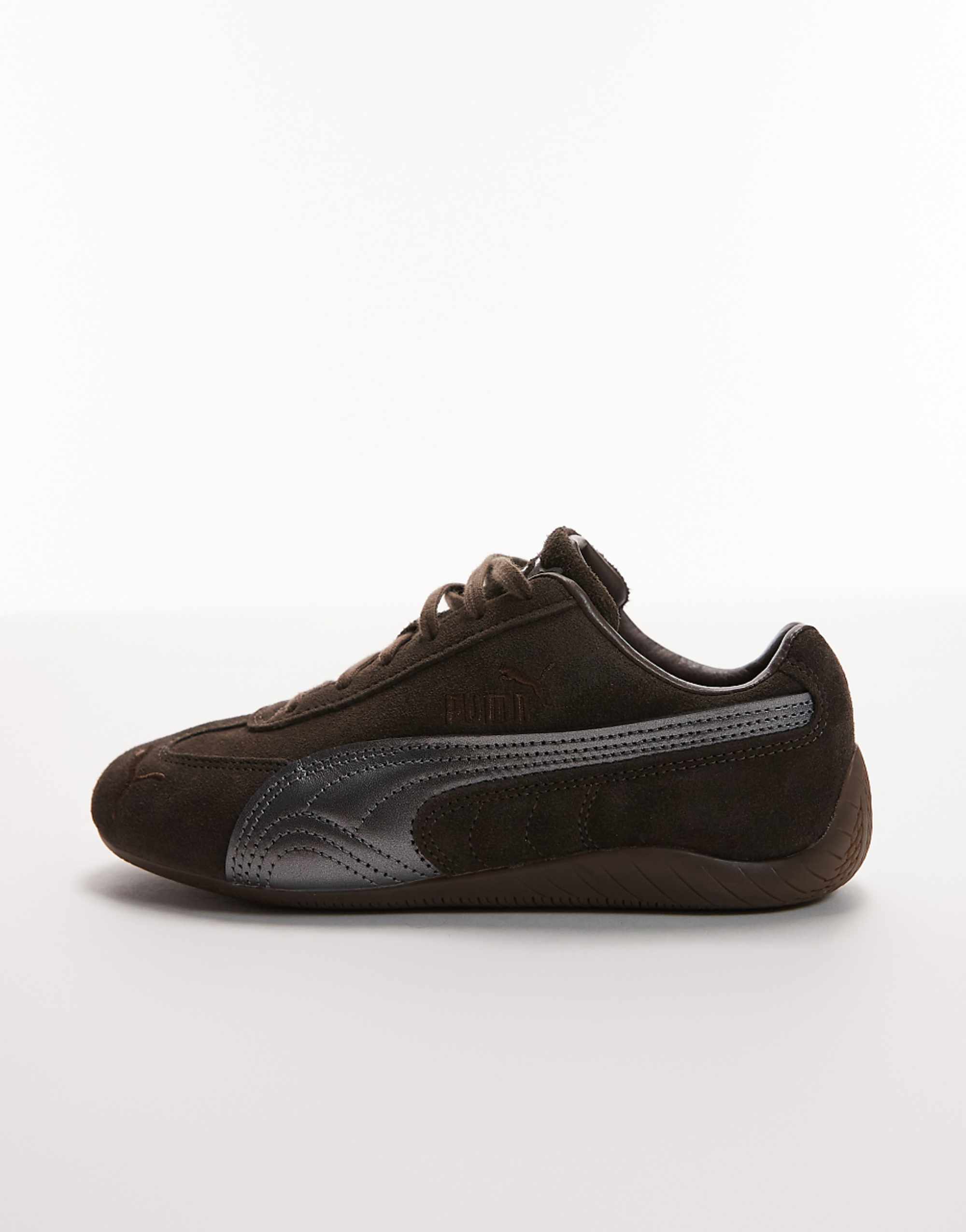 Puma Speedcat Lux Trainers in Brown and Silver Metallic