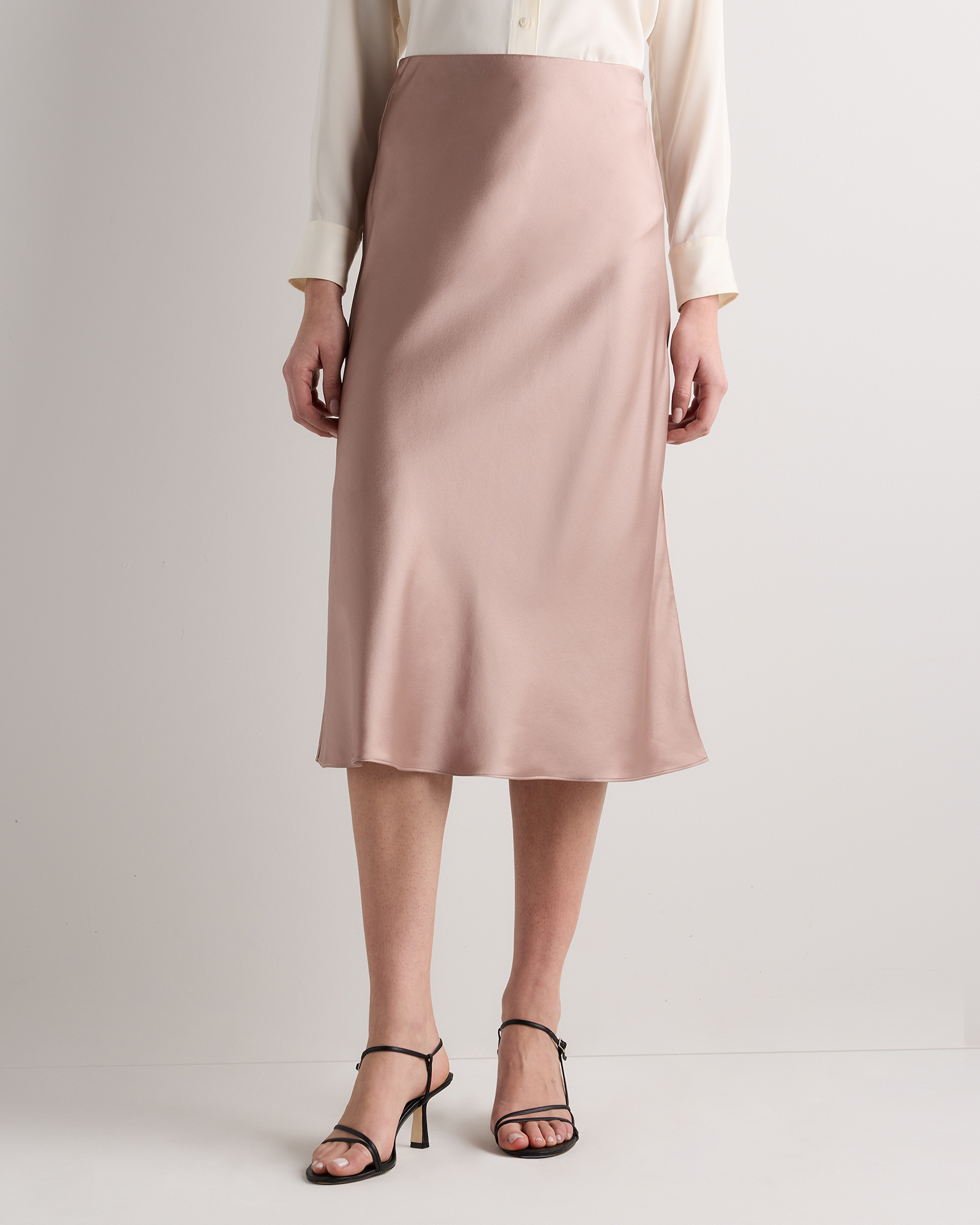 100% Washable Silk Skirt in Vintage Pink