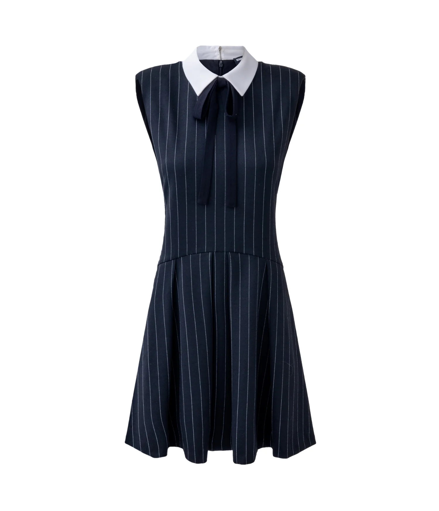 KARL LAGERFELD PARIS, Pinstripe Dress With Contrast Collar