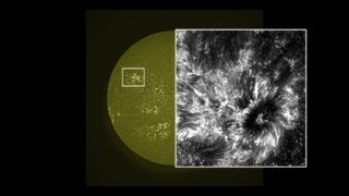 NASA's IRIS sun-observing spacecraft can view about one percent of the sun at a time and resolve features as small as 150 miles across. Image uploaded Feb. 11, 2014.