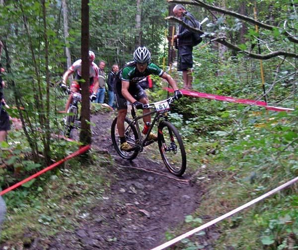 Mike Broderick racing at the Champery World Cup.