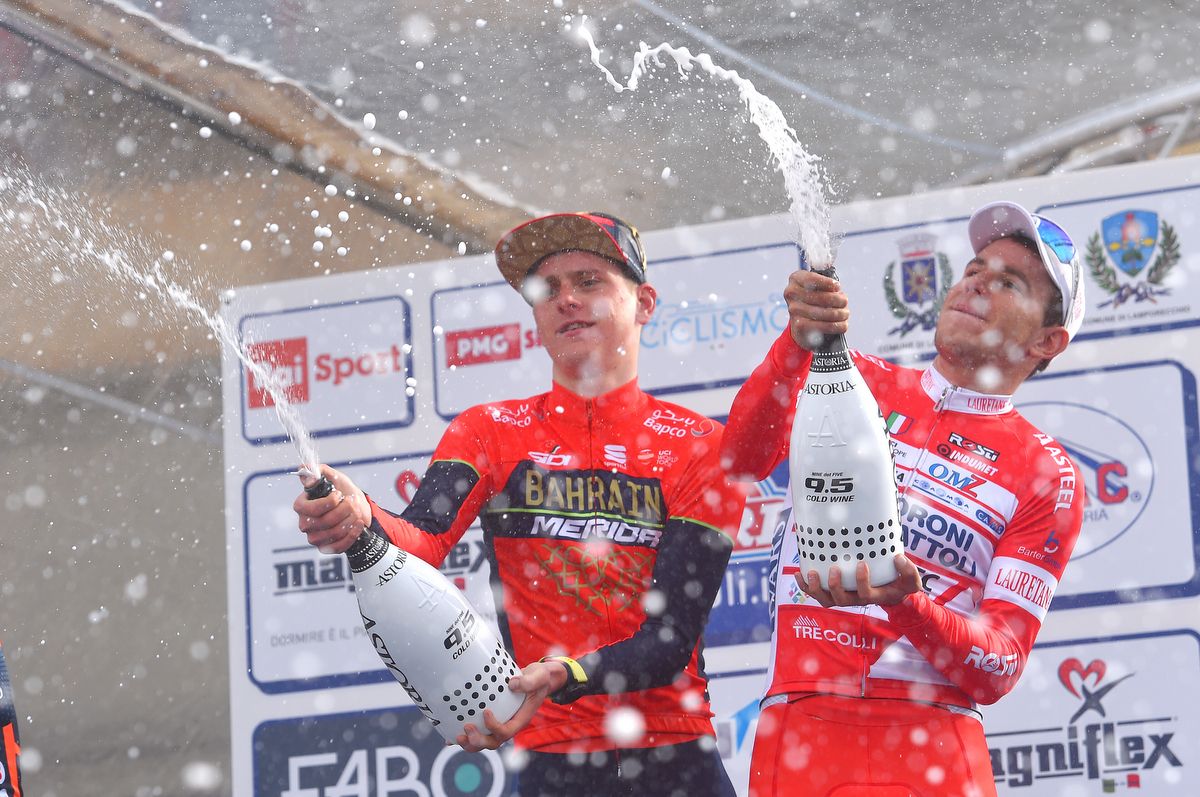 Champagne time on the podium