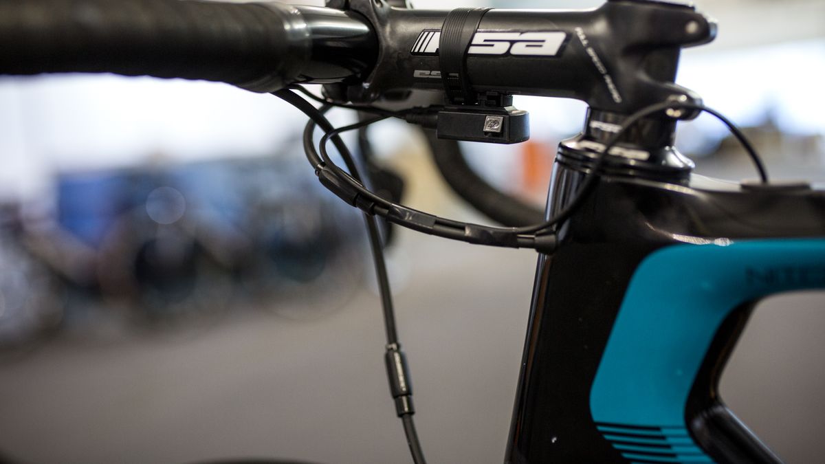 A few wraps of electrical tape keeps the gear and brake cables tidy
