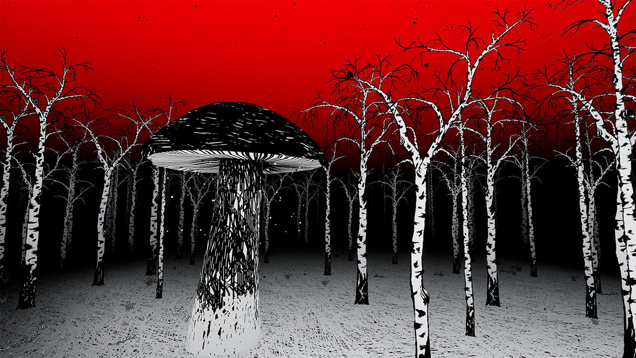 Screenshot from My Paper Forest video game that looks like a hand-drawn sketch