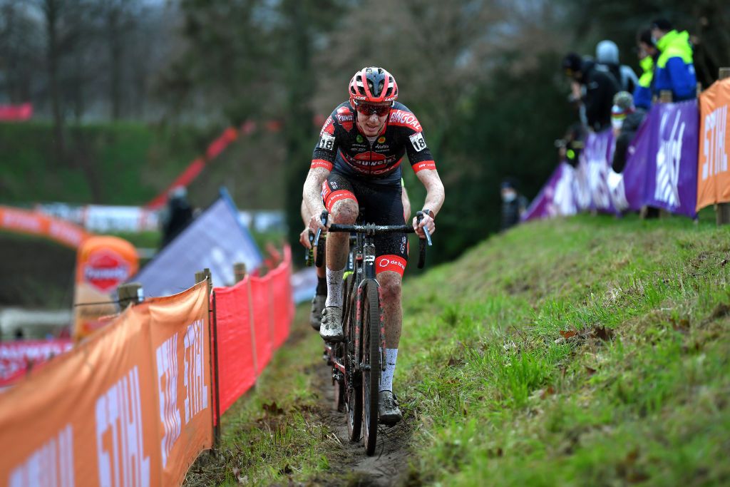 HULST NETHERLANDS JANUARY 02 Michael Vanthourenhout of Belgium and Team Pauwels Sauzen Bingoal competes during the 6th Hulst Vestingcross UCI CycloCross Worldcup 2022 Mens Elite CXWorldCup UCIcyclocrossWC on January 02 2022 in Hulst Netherlands Photo by Luc ClaessenGetty Images