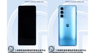 Images from TENAA showing the Motorola Edge S30 from the front and back