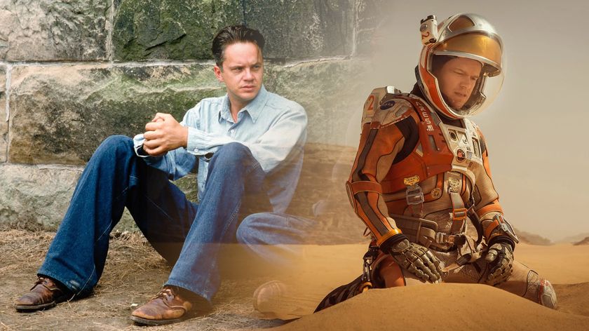 Split image showing Andy Dufresne (Tim Robbins) from the movie &quot;The Shawshank Redemption&quot; on the left and Mark Watney (Matt Damon) from the movie &quot;The Martian&quot; on the right.