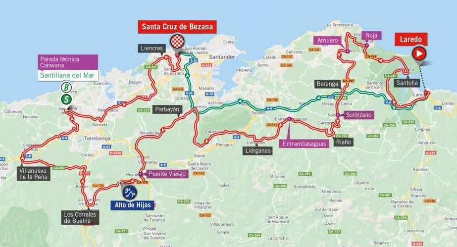 Map stage 16 of 2021 Vuelta a Espa&ntilde;a