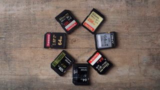 A collection of SD cards.