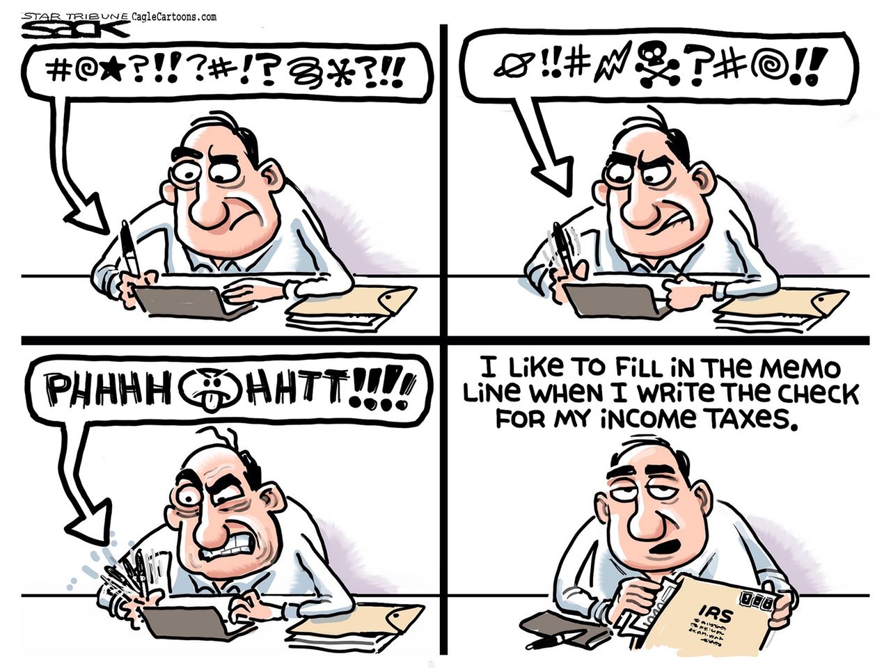 Editorial cartoon U.S. tax day