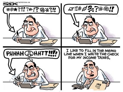 Editorial cartoon U.S. tax day