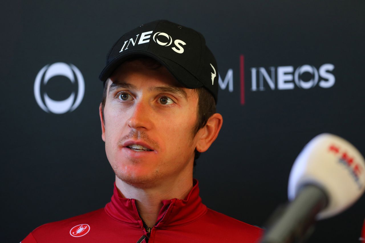 Geraint Thomas at the Team Ineos Tour de France rest day press conference
