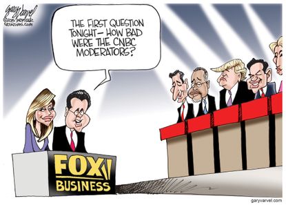 Political cartoon U.S. Republican Debate FOX CNBC